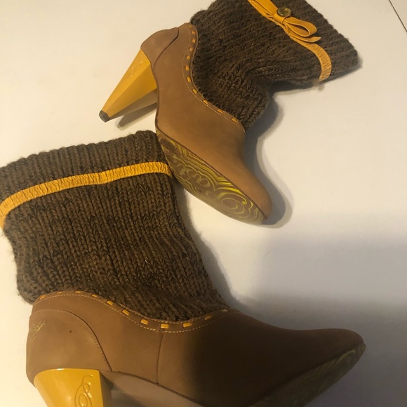 Woman’s Chunky fall unique Y2k wedge sweater sock style fleece pumps - Picture 5 of 10